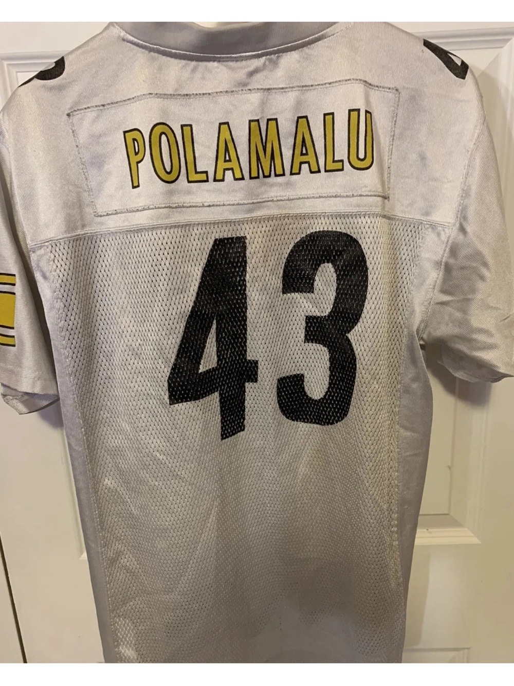 NFL Players Pittsburgh Steelers #43 Troy Palomalu White Jersey Sz XL 18-20 Youth